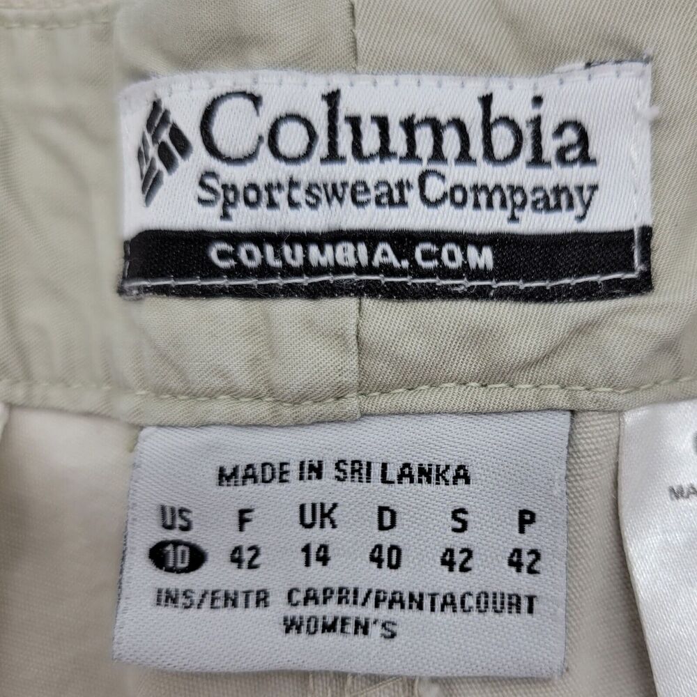 Columbia Women’s Capri Pants Size 10 Beige Small Stains Outdoor Hike Camp Travel - Picture 6 of 11